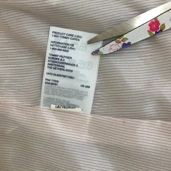 TOMMY PINSTRIPE BOYFRIEND JACKET SZ 12 - Picture 12 of 16